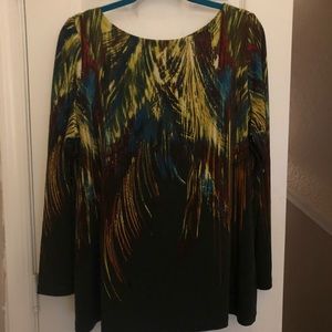 Susan Graver Top Long Sleeves NWOT Green Large